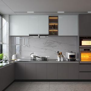 Armoires de cuisine de luxe Design raffiné Matériau durable Caractéristiques réfléchies pour les maisons Disposition fonctionnelle Armoires de cuisine Évier - Product Image 3