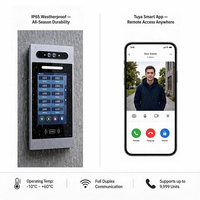 Vidéophone à écran tactile 7/10 pouces pour immeuble d'appartements, interphone bidirectionnel, déverrouillage à distance via l'application Tuya, vision nocturne, résistant à l'eau