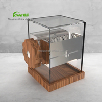Moderne Moermolen Van Acryl En Houten Handslinger, Transparant Droog Fruit-En Notenbewerkingsgereedschap