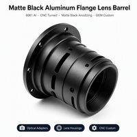 Boîtier d'adaptateur optique en alliage d'aluminium tourné sur commande CNC LAIDNUO, finition noire mate anodisée, usine OEM