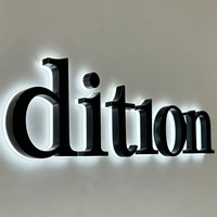 Letras Luminosas de Acero Inoxidable de Lujo, Letrero Comercial con Iluminación LED 3D