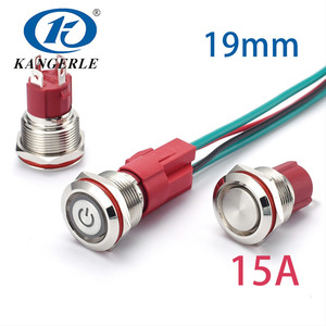 Chinakel 19mm kim loại đẩy nút chuyển đổi thép không gỉ đẩy nút tạm thời đẩy nút chuyển đổi - Product Image 5