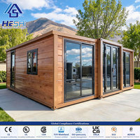 Maison modulaire préfabriquée en acier, extensible, 2-3 chambres, salle de bain, 40 pieds, testée aux intempéries (16 mm), clé en main, type villa