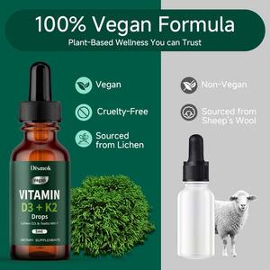 Gocce di Integratore Vegano per il Corpo a Marchio Proprio per Rafforzare il Sistema Immunitario, Contenenti Zinco, Calcio, Ferro, Vitamina D3 e K2 (in Flacone). - Product Image 4