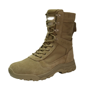 Bottes tactiques personnalisées DFS10-1 pour la chasse et le camping en plein air, en daim marron coyote, avec sangles Molle, fabriquées en Chine et au Guatemala - Product Image 2