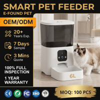 Automatischer Niedlicher Haustierfütterer WiFi 6L Videokamera Wasserdicht Akku-Betrieben App-Steuerung Zeiteinstellung Benutzerdefinierte Aufnahme Dual Smart