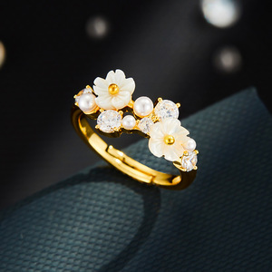 Flower Open <b>Ring</b> Zinc Alloy <b>Adjustable</b> Index Finger <b>Ring</b> Gift Jewelry - Product Image 1