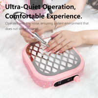 Aspirateur à poussière pour ongles rechargeable 30W avec strass, turbo silencieux, forte aspiration, pour salon de manucure