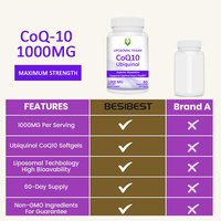 Personalización de fábrica Ubiquinol CoQ10 Softgels Función cardíaca Energía celular Tecnología liposomal Suministro natural