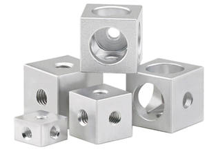 铝合金M3 M4 M5 M6 M8 M10医疗保健用三面固定块连接器螺丝孔螺母六角立方体螺母 - Product Image 4