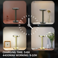 Lampe de table LED portable moderne à intensité variable, rechargeable, plaquée or, de haute qualité, pour la décoration de restaurants et hôtels de luxe