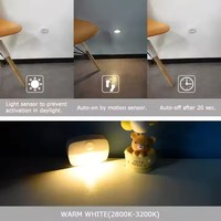 Lampu Malam LED Sensor Gerak Modern, Baterai, Nirkabel, Lampu Dinding untuk Ruang Tamu, Koridor, Lemari, Lampu Kabinet Pintar