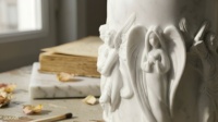 Bougie parfumée en cire de soja en forme de cylindre, sculpture d'ange Eros, décoration intérieure pour les fêtes de Diwali, faite à la main, durée de combustion de 60 heures