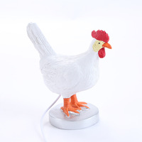 Drôle poulet pondant des oeufs Statue veilleuses USB mignon coq poule lampe de table lanternes d'animaux pour la décoration intérieure