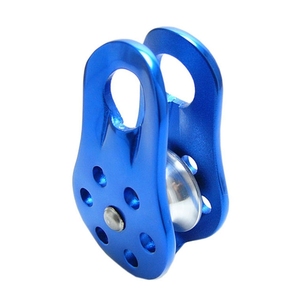Polea de aluminio para uso con cuerdas textiles estáticas y dinámicas, certificado ce, polea de rescate pequeña fija - Product Image 1
