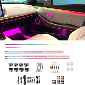 Upgrade 64 Colors Symphony LED Car Interior Ambient <b>Lighting</b> Carbon fiber pattern starry sky 18 in 1 Universal Strip <b>Accessories</b> - Product Image 1