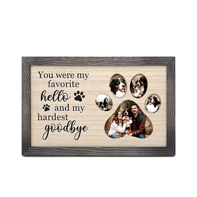 wood Picture Frame 9x13inch With Paw Print Shape