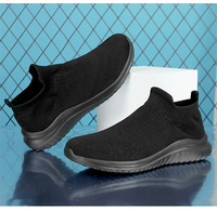 Semelle Tricotage Supérieure Respirante Maille Hommes Noir Marche Mocassins Chaussette Baskets Chaussures Pour Homme