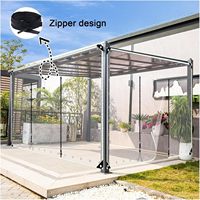 Custom Clear PVC Vinyl Tarpaulin Waterproof Outdoor Curtain for Patio Porch Gazebo Pergola and Rain Protection
