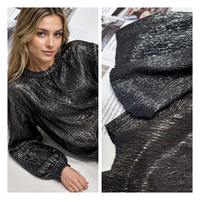 Tissu plissé métallique texturé écorce froissée pour robes de soirée, pantalons, jupes, sacs et créations DIY pour femmes - Grande Vente
