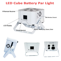 Bon prix Uplights 6PCs * 18W RGBWAUv 6in1 mariage Dj produits batterie sans fil DMX WiFi Led Par lumière projecteurs scène Uplights