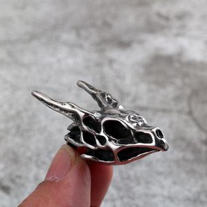 สร้อยคอจี้หัวมังกรสแตนเลส สไตล์พังก์ ยูนิเซ็กส์ รูปทรงสัตว์ 3 มิติ ดีไซน์เรขาคณิต แฟชั่นเครื่องประดับแบบอสมมาตร - Product Image 3