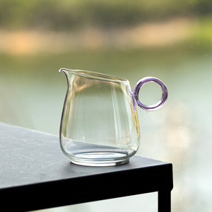 High Borosilicate Glass Fairness <b>Cup</b> With Purple Handle <b>Tea</b> Dispenser For Kung Fu <b>Tea</b> <b>Set</b> - Product Image 3