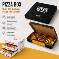 Boîtes à pizza en carton ondulé personnalisées, biodégradables, jetables, rouges, 12 et 16 pouces, pour la livraison de plats à emporter, avec logo