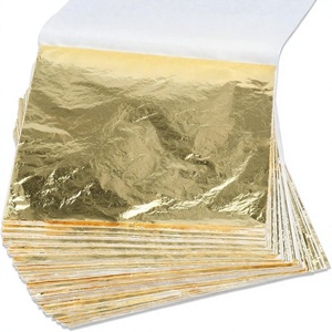 1000 Fogli di Lamina d'Oro Quadrati 5,5 X 5,5 Pollici per Doratura, Artigianato, Progetti Artistici Fai-da-Te, Cornici, Pareti Interne, Multiuso - Product Image 1