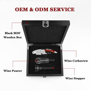 Tire-bouchon individuel personnalisé avec bouchon Ouvre-bouchon de qualité alimentaire avec outil de bouchon Coffret cadeau Tire-bouchon avec bouchon à vin <span class=keywords><strong>Kit</strong></span> de 3 - Product Image 4