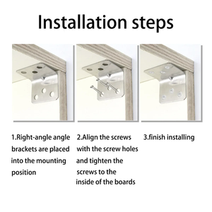 Soporte de enlace en forma de L de acero inoxidable de hierro grueso moderno, herrajes duraderos galvanizados en ángulo recto de 90 grados para muebles - Product Image 6