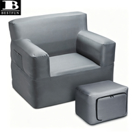 Fauteuil gonflable confortable avec repose-pieds et pompe intégrée, canapé gonflable 1000D Ripstop, ensemble de canapé simple pour le camping en plein air et le jardin