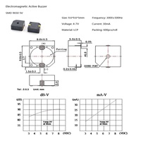 SMD 9650 9.6*9.6*5MM 3V 5V 12V bip continu électronique Circuit entraîné interne sonnerie active magnétique pour dispositifs médicaux