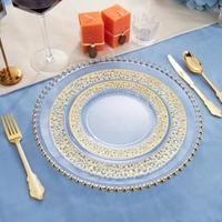 Ensemble de vaisselle jetable en plastique de 175 pièces, gobelets, assiettes, résistant au micro-ondes et au lave-vaisselle, élégant et luxueux pour les mariages, les anniversaires et les fêtes