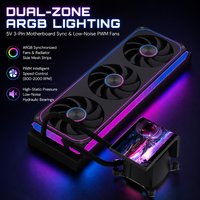 AntarcChill All-in-One 2K Curved Screen 6.67-inch 360mm Aio Water Cooler RGB PWM CPU Desktop Game Computer PC Case Liquid Cooler