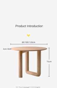 Tavolo da Pranzo in Stile Nordico Crema Wabi-Sabi Medievale Contemporaneo in Legno per Casa Ufficio Soggiorno Hotel - Product Image 5