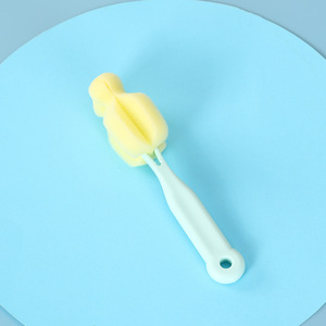 Baby Bottle Cleaning Brush Sponge Head Pink Green Blue For Nipple And Bottle Cleaning <b>Tool</b> - Product Image 3