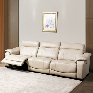 Canapé en cuir inclinable 3 places, luxe, véritable cuir, pour bureau et maison - Product Image 2