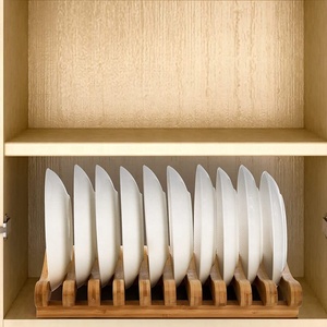 Piatto di bambù piatto coperchio pentola tagliere stendibiancheria supporto scolapiatti portaoggetti Organizer <span class=keywords><strong>cucina</strong></span> - Product Image 4