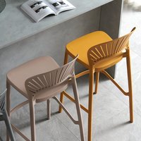Tabourets de bar en plastique modernes et minimalistes de style nordique, disponibles dans une variété de couleurs et de hauteurs, non pivotants, sans accoudoirs