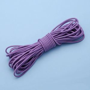 Cordon élastique coloré en polyester et élasthanne de Thaïlande, jacquard blanc et noir, 2-3 mm - Product Image 2