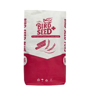 Wholesale Biodegrade Recyclable Kraft Paper Sack Bags Animal feed bags with PE liner