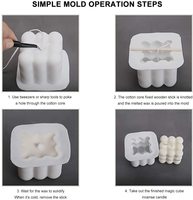 3D Würfel Benutzerdefinierte Handgefertigte DIY Silikon Gummi Wachs Kerzenformen Wiederverwendbar Umweltfreundlich Weiß Multifunktional ES 1 Stück Einfache Kuchenwerkzeuge