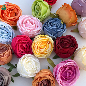 Cabezas de rosas artificiales Royal Rose, flores de seda en capas para decoraciones de coronas florales DIY - Product Image 1