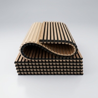 Panneau acoustique flexible en lattes de bois, courbé, en MDF Akupanel pour la décoration murale de colonnes rondes, insonorisant, en fibre de polyester