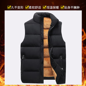 Gilet personnalisé avec logo pour homme, nouvelle collection hiver 2025, sans manches, pour jeunes, en velours, chaud, rembourré en coton, confortable et tendance - Product Image 5