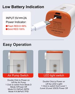 Mini pompe à air portable rechargeable, batterie externe 4,8 kPa, gonfleur électrique compact, batterie 4000 mAh, adaptateur de valve pour matelas de camping gonflables - Product Image 4