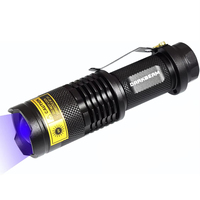 Portable Mini LED UV 365nm Blacklight Torche Détecteur Anti-contrefaçon 370nm Pet Résine Durcissement Lampe De Poche pour Chien
