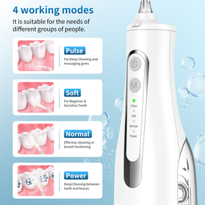 Hydropulseur dentaire électrique sans fil rechargeable étanche IPX7 pour le blanchiment et le nettoyage des dents - Product Image 4