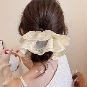 Elegante Elastico per Capelli Oversize in Pizzo, Stile Coreano, Alta Elasticità, Fatto a Mano, Novità 2026, per Coda di Cavallo Bassa - Product Image 3